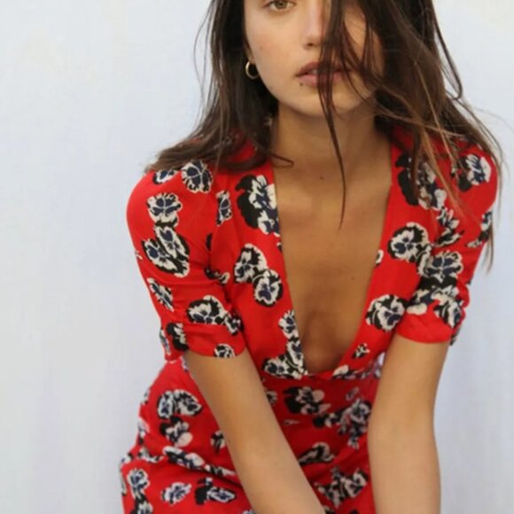 Realisation Par Ozzie Mini Dress Red Pansy XS - Picture 2 of 8